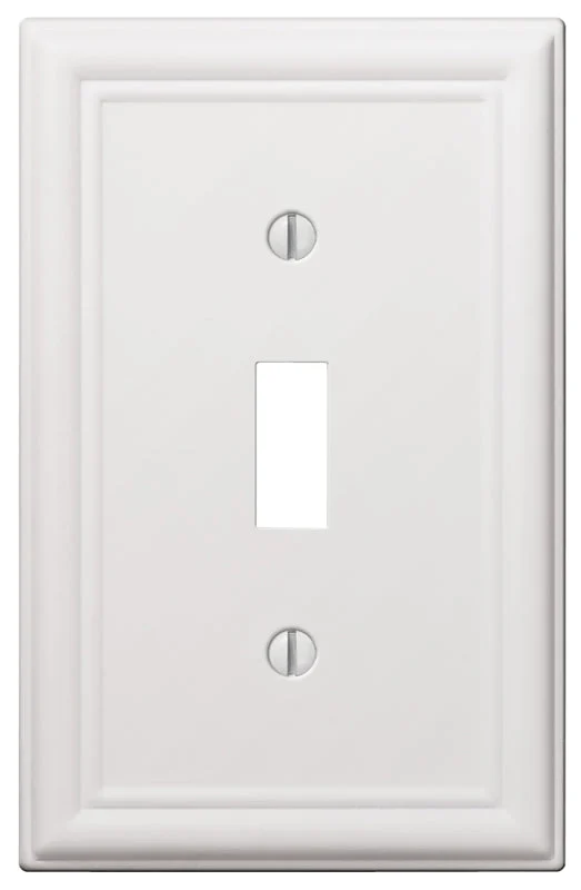 Amerelle 149TW Wallplate, 4-7/8 in L, 3-1/8 in W, 1-Gang, Steel, White, Pack of 4