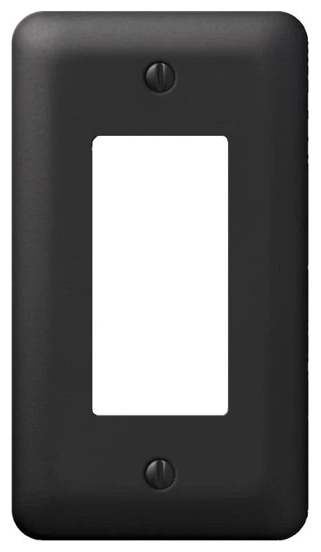 Amerelle Devon Series 935RBK Wallplate, 5 in L, 2-13/16 in W, 1-Gang, Steel, Black, Pack of 6