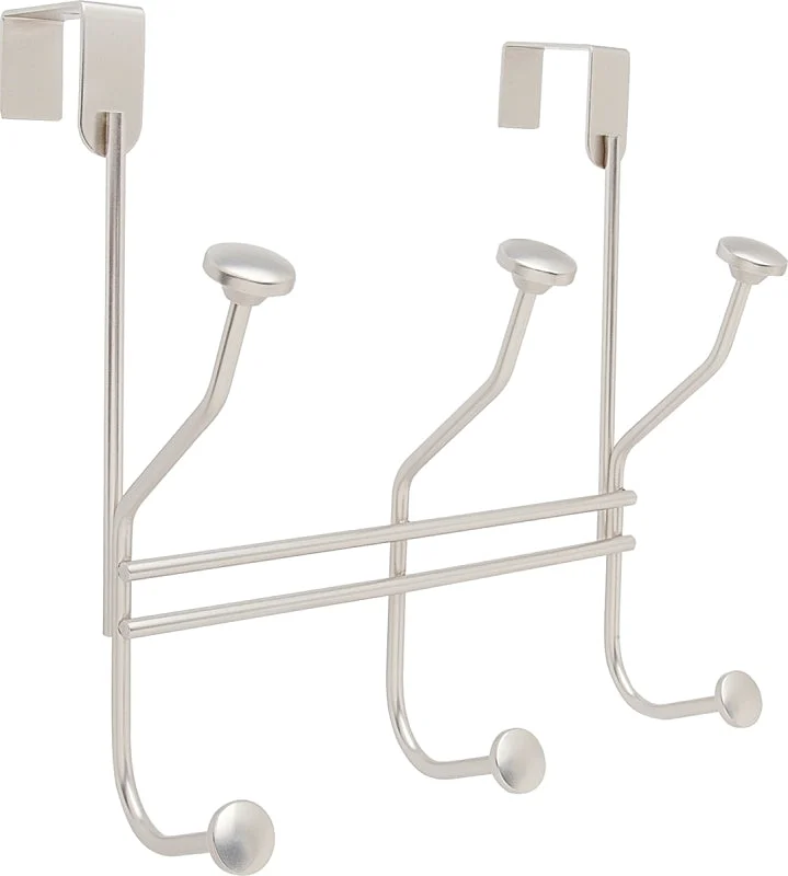 Amerock H55548S Series Hook, 9-3/4 in L x 9-5/16 in W x 5-1/3 in H Dimensions, Silver, 3-Hook, Steel, Pack of 2