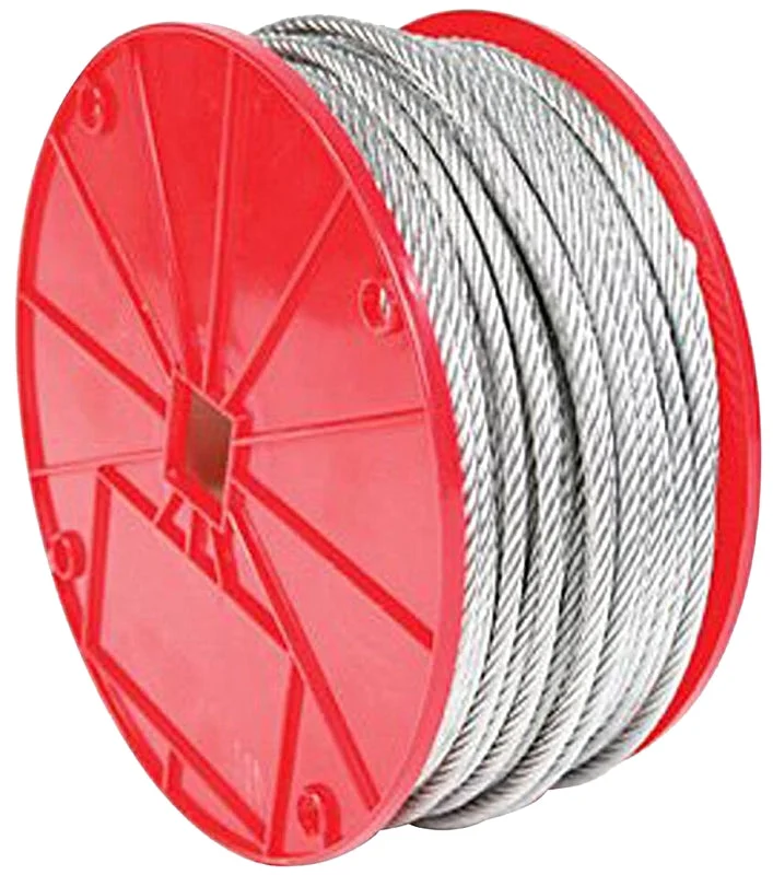 Baron 695947 Cable, 3/16 to 1/4 in Dia, 250 ft L, 890 lb Working Load, Steel, Galvanized/Vinyl-Coated