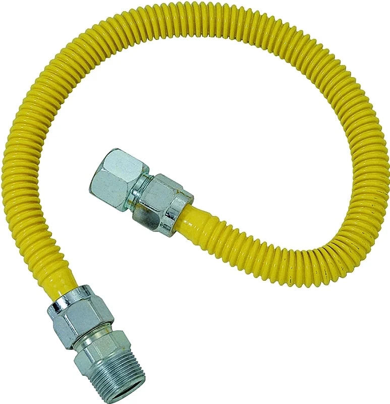 BrassCraft ProCoat Series CSSC21-36 Gas Connector, 3/4 in, Stainless Steel, 36 in L