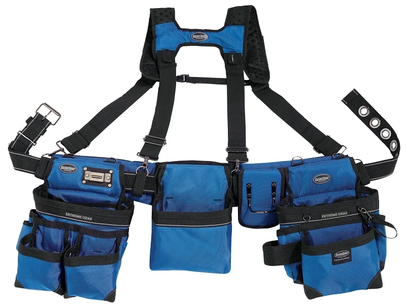Bucket Boss 55185-RB Framer's Rig, 52 in Waist, Poly Fabric, Royal Blue, 29-Pocket