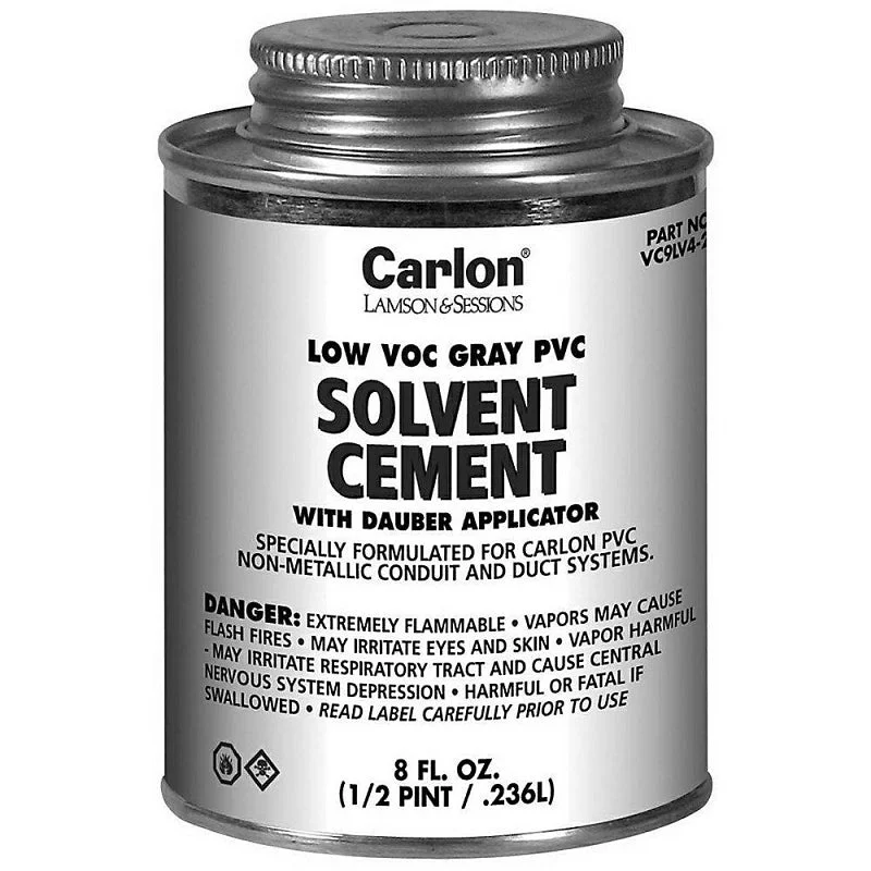 Carlon VC9LV4-24 Solvent Cement, 1/2 pt Can, Liquid, Gray