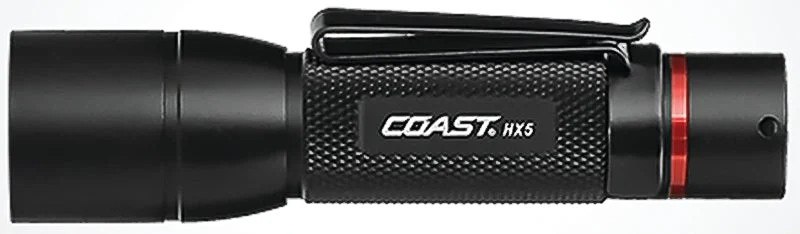 Coast 20769 Focus Flashlight, AA Battery, Alkaline, Lithium-Ion Battery, LED Lamp, 180 Lumens, Flood, Spot Beam, Black