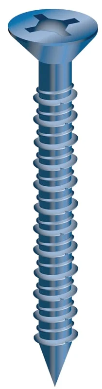 Cobra Anchors 630J Screw, 1/4 in Thread, 1-1/4 in L, Flat Head, Phillips, Robertson Drive, Steel, 25/PK