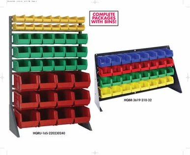 COMPLETE PRE-CONFIGURED PANELS & RACKS W/ BINS HQBR-2721-210-24-Y