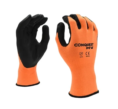 Cordova XL Conquest HV Hi-Vis Nitrile/PU Coated Work Gloves (12 Pair)