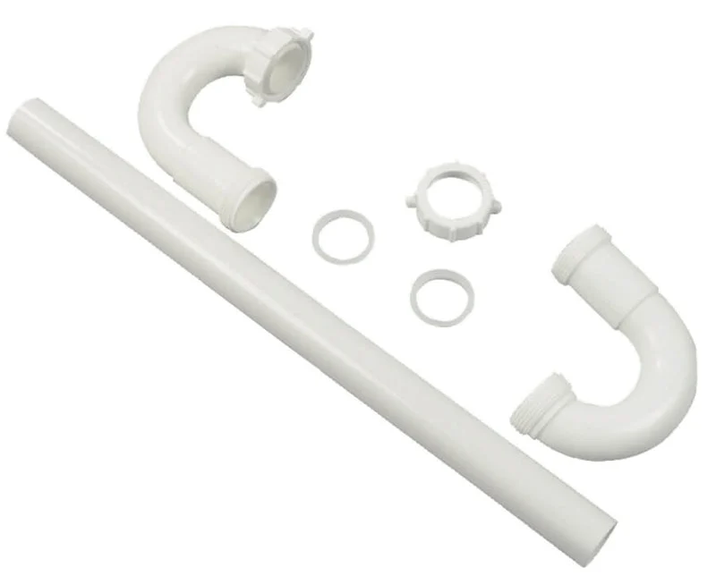 Danco 51665 S-Trap, 1-1/4 in, Slip Joint, Plastic, White