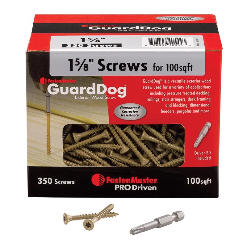 FastenMaster GuardDog No. 10 X 1-5/8 in. L Gold Phillips/Square Bugle Head Deck Screws 75 pk