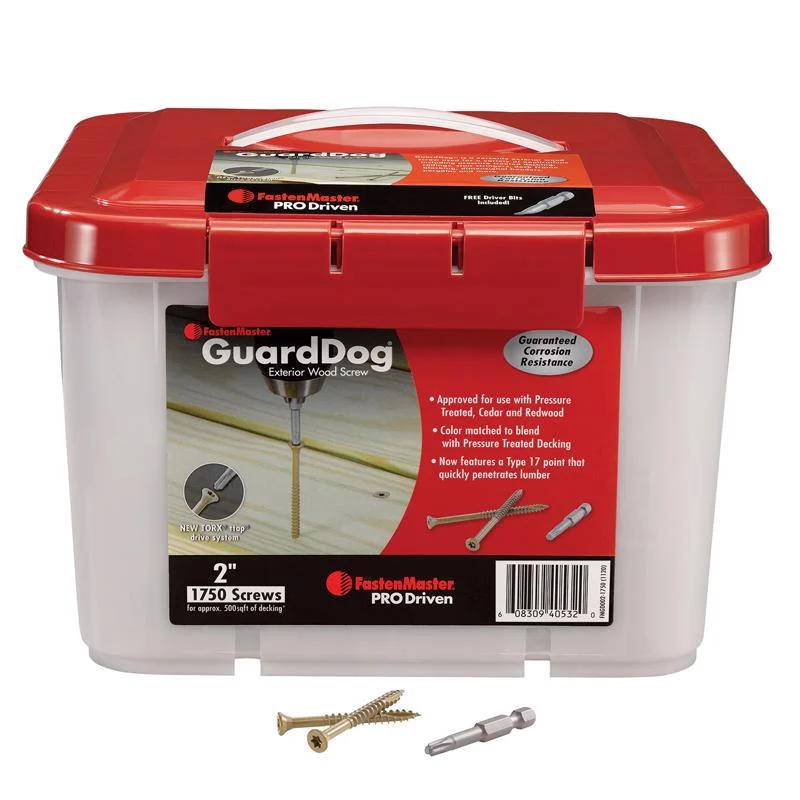 FastenMaster GuardDog No. 10 X 2 in. L Gold Phillips/Square Bugle Head Deck Screws 75 pk
