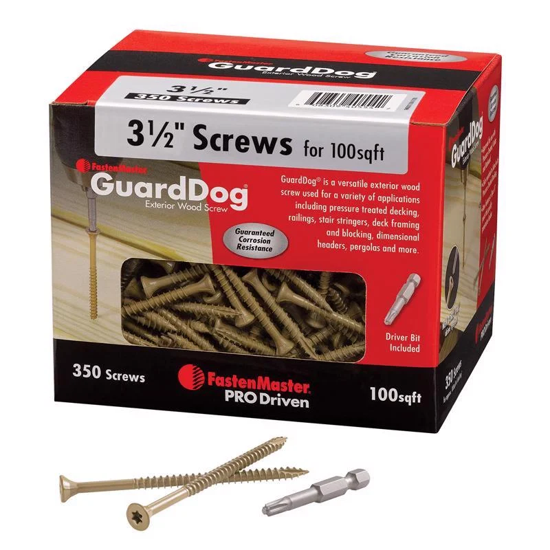 FastenMaster GuardDog No. 10 X 3-1/2 in. L Gold Phillips/Square Bugle Head Deck Screws 75 pk