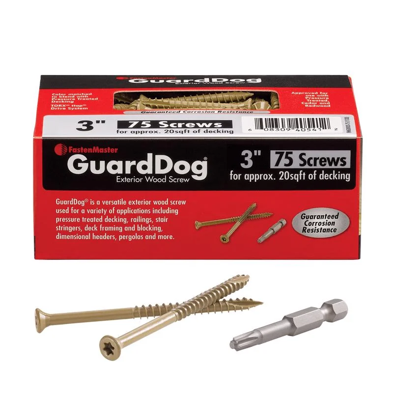 FastenMaster GuardDog No. 10 X 3 in. L Gold Phillips/Square Bugle Head Deck Screws 350 pk