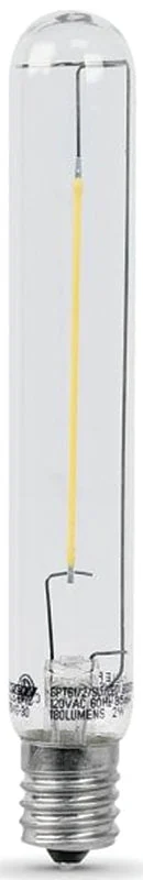 Feit Electric BP20T61/2/SU/LED LED Bulb, Linear, T6-1/2 Lamp, 20 W Equivalent, E17 Lamp Base, Non-Dimmable, Warm White