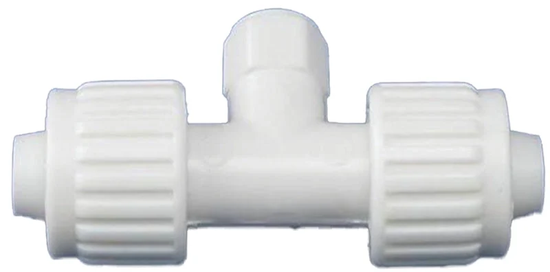 Flair-It PEXLOCK 16834 Tube Tee, 1/2 x 1/8 in, Compression x FPT, PEX-A, PEX-B, White, 200 psi Pressure