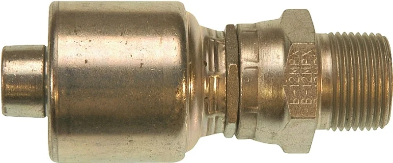 Gates MegaCrimp G25105-1616 Hose Coupling, 1 x 1 in Dia, 4.73 in, 1-11-1/2, Crimp x NPTF, Straight Angle, Steel, Zinc