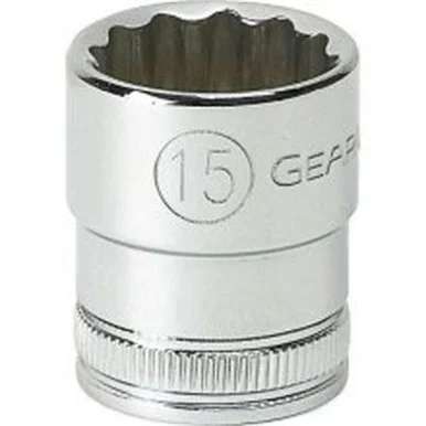 GearWrench 1/4 Inch Drive 12 Point Standard Metric Socket 15mm