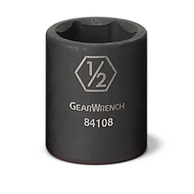 GearWrench 1/4 Inch Drive 6 Point Standard Impact SAE Socket 1/2 Inch