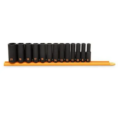 GEARWRENCH 13 Piece 3/8" Drive 6 Point Metric Hi-Viz Deep Impact Socket Set