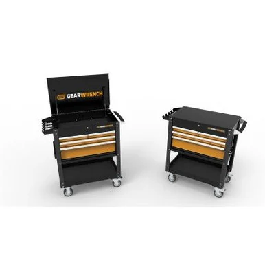 GearWrench 33 Inch 4 Drawer Black & Orange Utility Cart