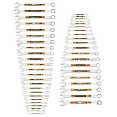 GEARWRENCH 44 Piece 12 Point SAE/Metric Hi-Viz Long Pattern Combination Wrench Set