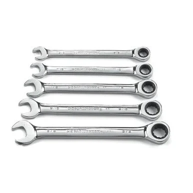 GearWrench 5 Piece 72-Tooth 12 Point Ratcheting Combination SAE Wrench Set