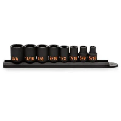 GEARWRENCH 8 Piece 3/8" Drive 6 Point SAE Hi-Viz Impact Socket Set