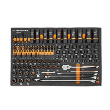 GearWrench 97 Piece 1/4", 3/8", 1/2" Drive Bolt Biter Mechanics Tool Set in Foam Storage Tray