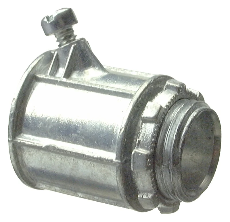 Halex 04807B Flex Connector, 3/4 in Set Screw, Zinc, 25/BX