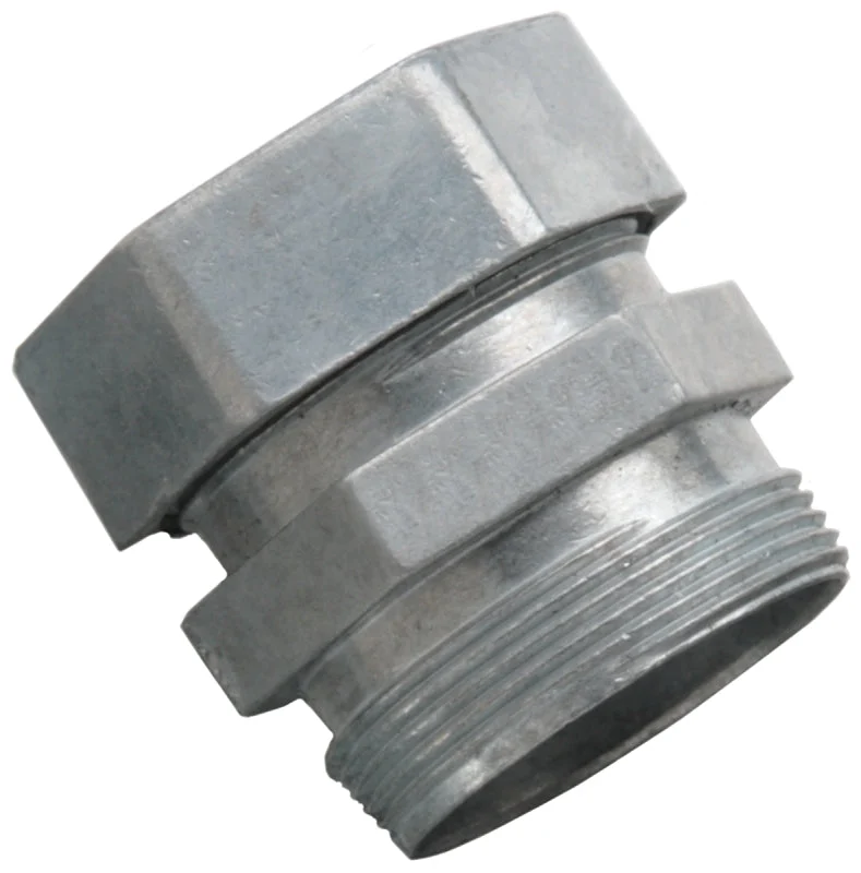 Halex 26351 Rigid Conduit Connector, 1/2 in Compression, 1.17 in OD, Steel, 2/BAG