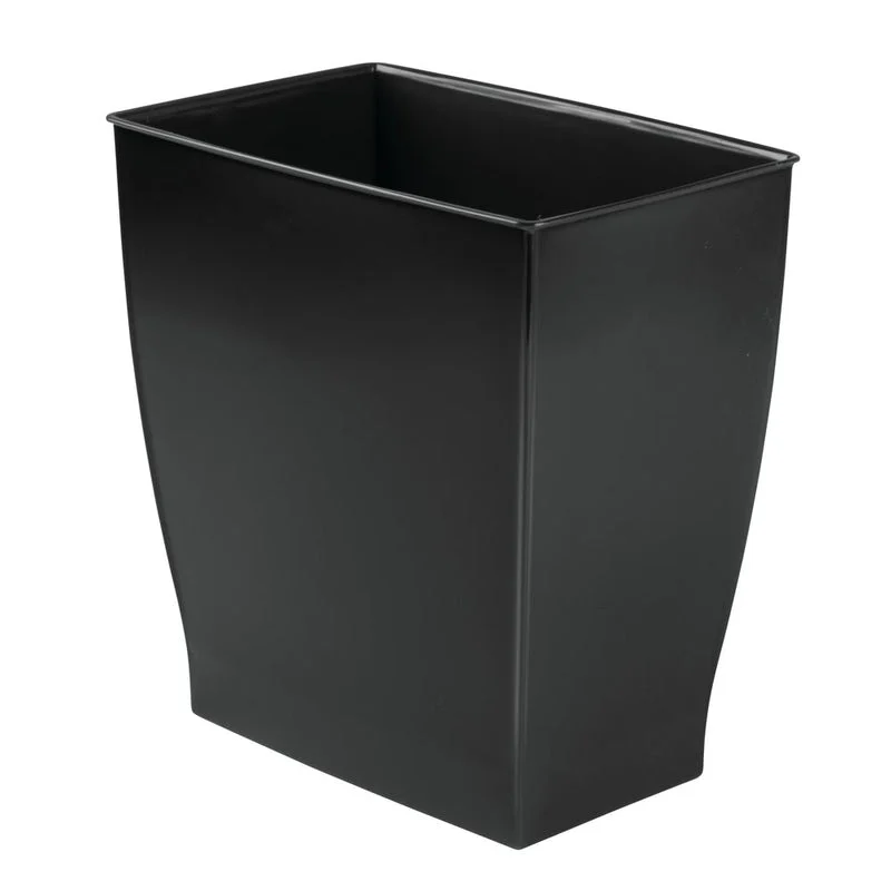 iDesign Mono 2 gal Black Plastic Rectangular Wastebasket