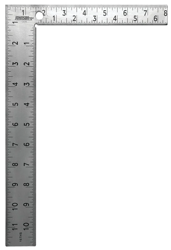 Johnson Easy-Read Series CS10 Carpenter's Square, SAE Graduation, Steel, Anodized