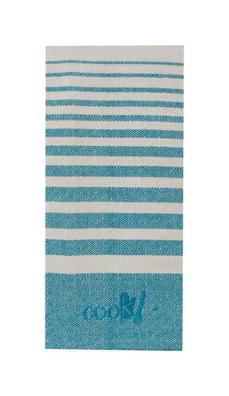 Kay Dee Cooks Kitchen Teal Cotton Cook Woven Tea Towel