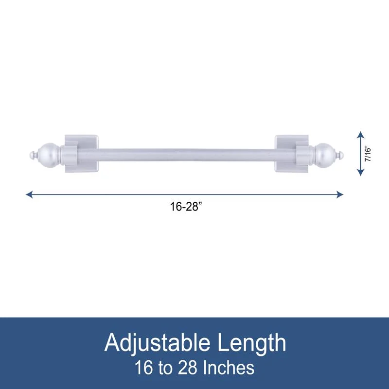 Kenney Satin Silver Silver Magnet Cafe Rod 16 in. L X 28 in. L