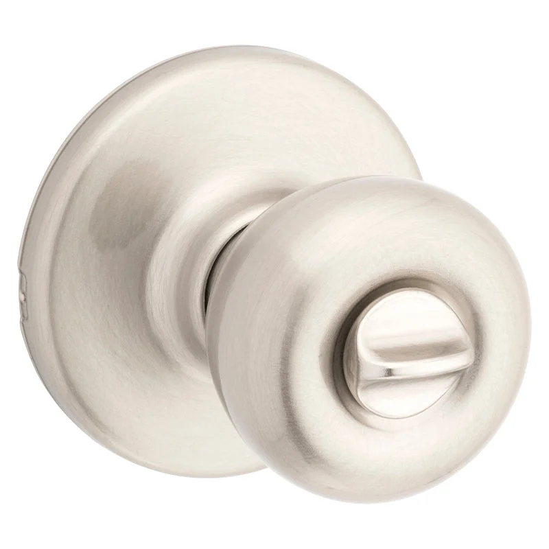 Kwikset 300T 15 CP Privacy Lockset, 1-7/8 in Dia Knob, 2-19/32 in L x 2-5/8 in H Dimensions, Full Lip Strike