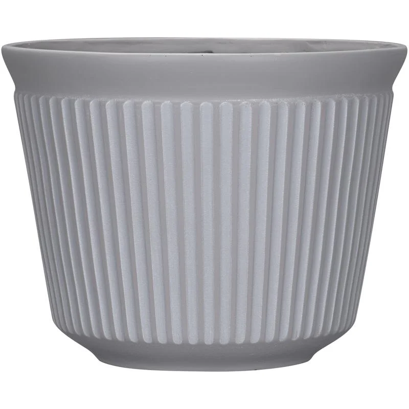 L&G 9.33 in. H X 12 in. W X 12 in. D X 12 in. D Polyresin Finola Planter Cement