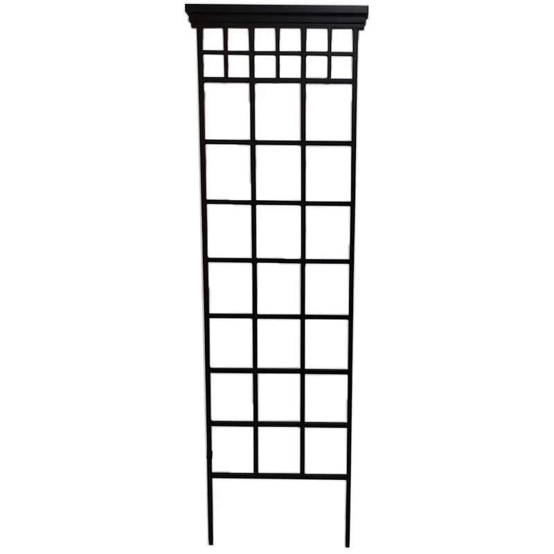 Living Accents 78 in. H Black Steel Garden Trellis