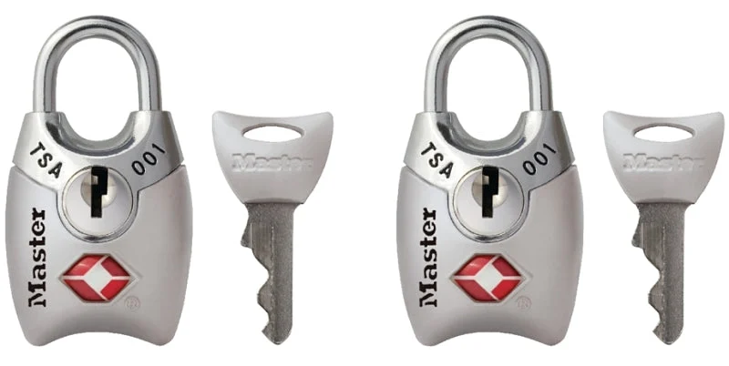Master Lock 4689T Luggage Lock, Keyed Alike Key, Shrouded Shackle, 1/8 in Dia Shackle, Steel Shackle, Metal Body