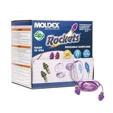 Moldex Rockets Reusable Corded Earplugs w/Pocket-Pak NRR 27dB 50 Pairs M6405