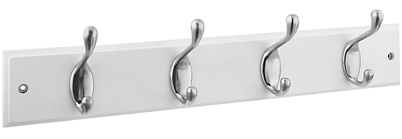 National Hardware DPV8170 S813-030 Series Hook Rail, Wall Mounting, 18 in L x 5/8 in W x 2-3/4 in H Dimensions, White