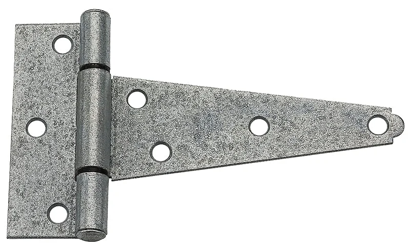 National Hardware N129-395 T-Hinge, 5 in H Frame Leaf, Steel, Galvanized, 48 lb