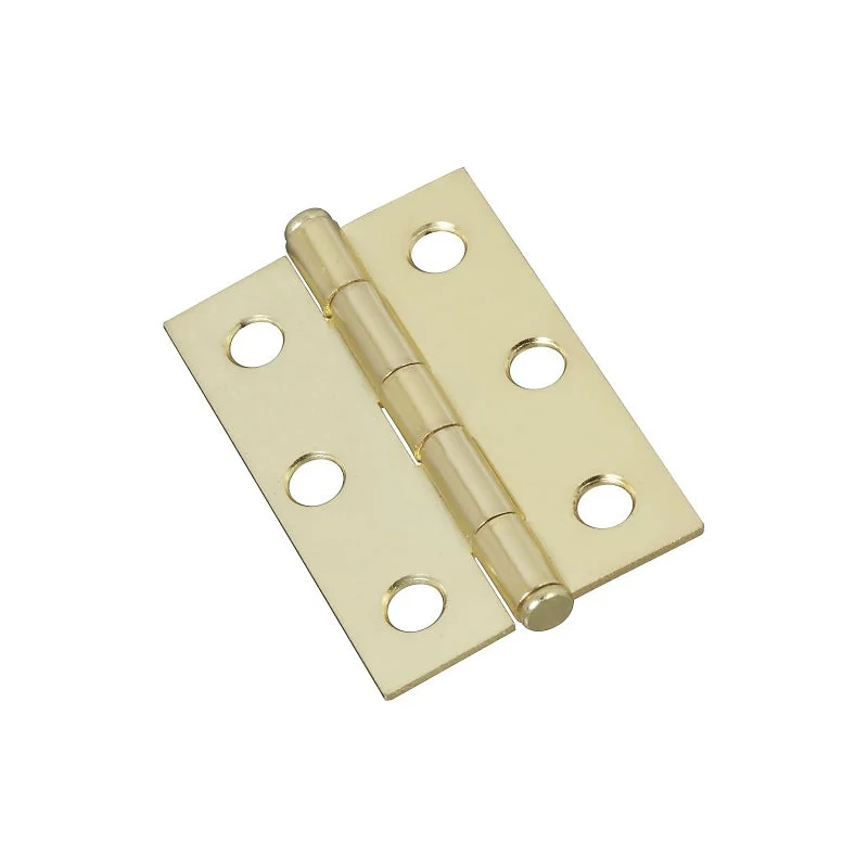 National Hardware N146-753 Cabinet Hinge, 1.68 in W, Steel, Brass, 6-Hole, Through-Hole Mounting