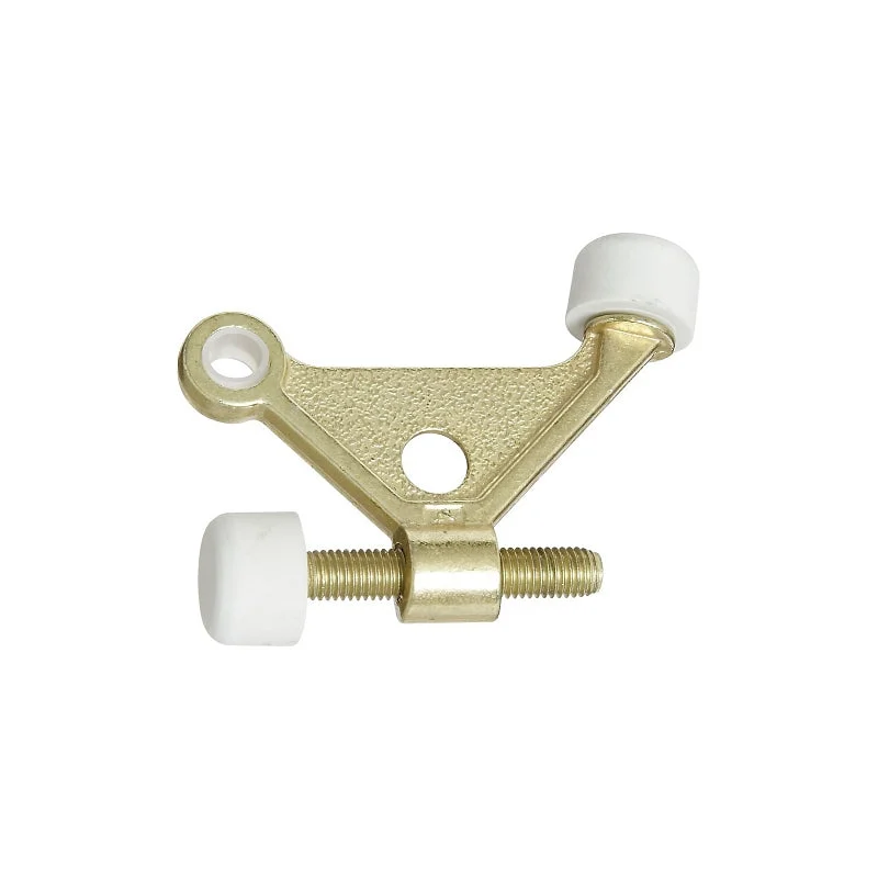 National Hardware N154-526 Hinge Pin Door Stop, Gold, 3.7 in L, 2.2 in W, 1-7/8 in Projection, Zinc, Brass