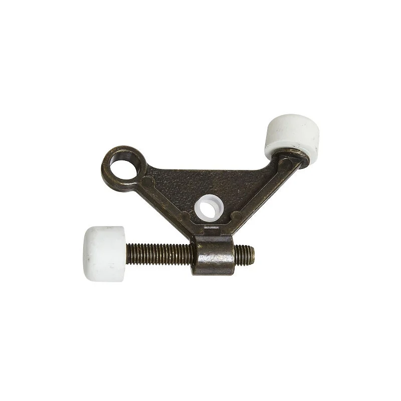 National Hardware N159-046 Hinge Pin Door Stop, Gold, 3.6 in L, 2.2 in W, 1-7/8 in Projection, Die-Cast Zinc