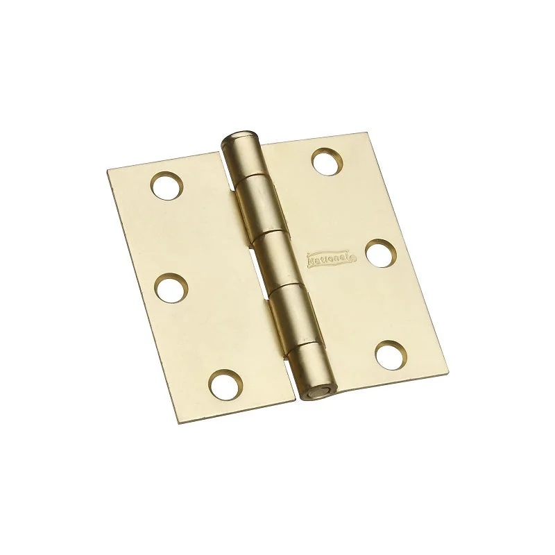 National Hardware N186-908 Square Corner Door Hinge, 0.272 in H Door Leaf, 0.08 in Thick Door Leaf, 3 in H Frame Leaf