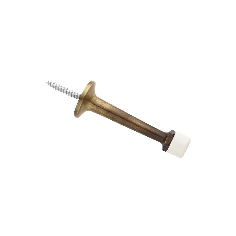 National Hardware N215-871 Door Stop, 3 in Projection, Brass/Rubber, Antique Brass
