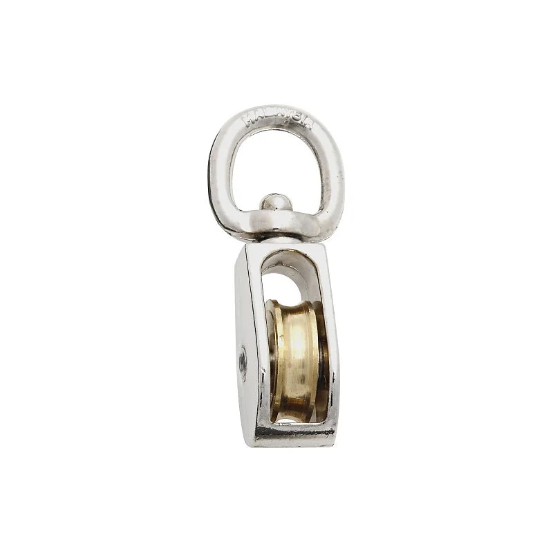 National Hardware N223-370 Pulley, Single Swivel, 1/4 in Rope, 40 lb Working Load, 1 in Sheave, Nickel