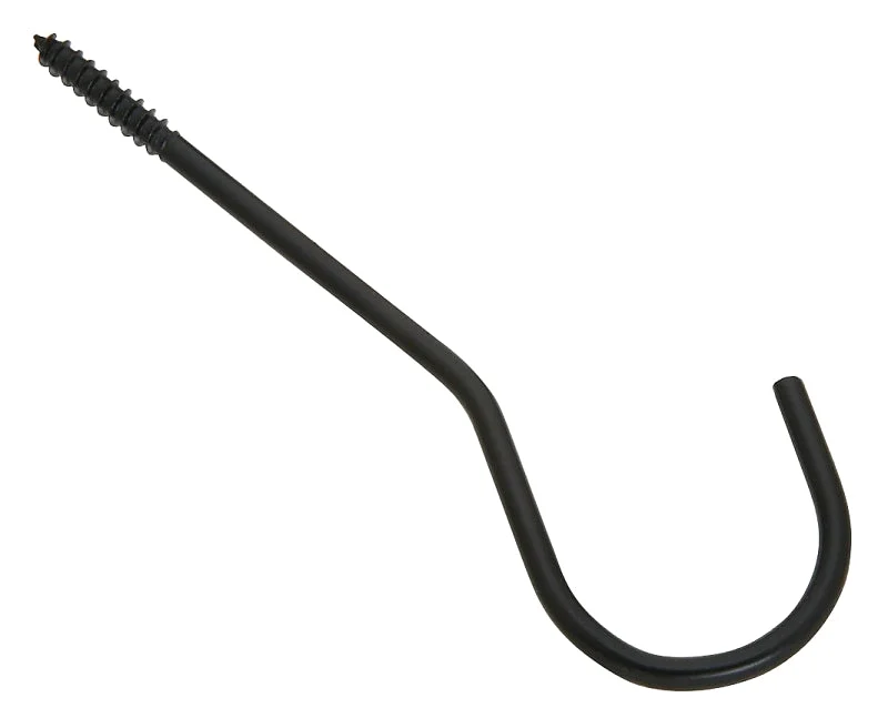 National Hardware N275-198 Ceiling Hook, 6 in L, Steel, Black