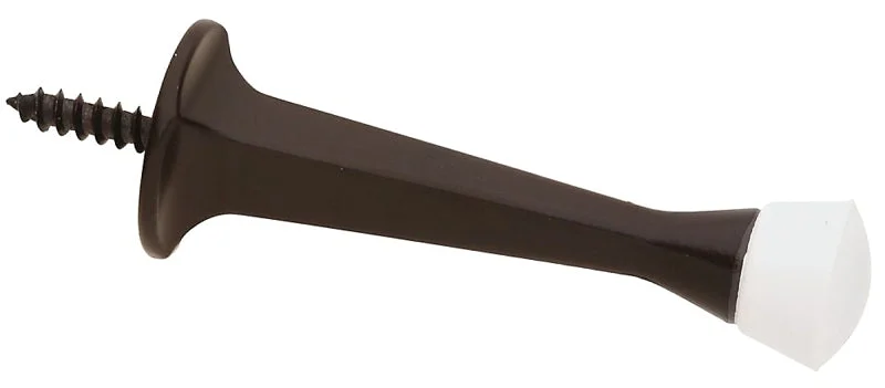 National Hardware N331-355 Door Stop, 1 in Dia Base, 3 in Projection, Plastic/Rubber/Zinc, Oil-Rubbed Bronze