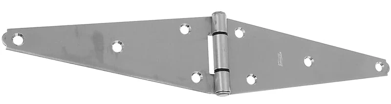 National Hardware N342-493 Heavy Strap Hinge, 8 in, Stainless Steel, Tight Pin