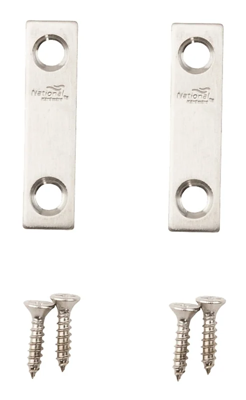National Hardware N348-359 Mending Brace, 2 in L, 1/2 in W, Stainless Steel, Screw